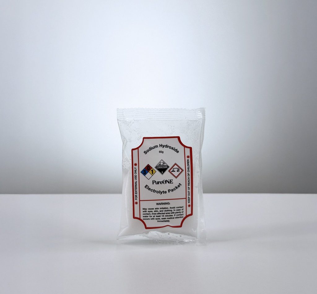 Additional electrolyte (lye) powder/crystals
